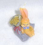 Свеча Кролик с мешком денег N161033 5*5*6