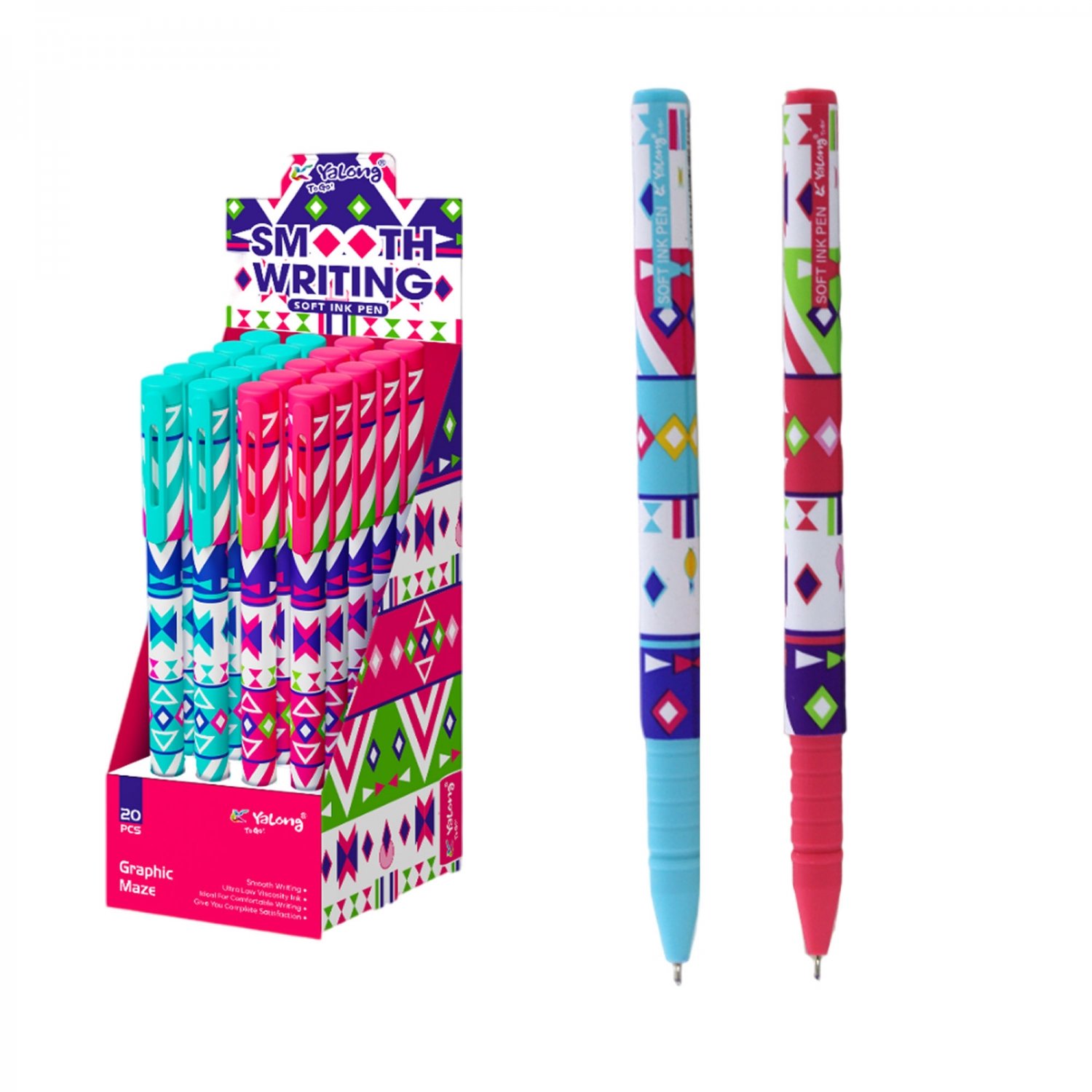 Ручка шариковая детская синяя Yalong. Геометрия, YL232687