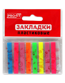 Закладки самоклеящиеся пластик 8цв*25л 45х6мм ЗС-1875 Проф-Пресс
