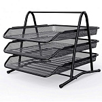 Лоток для бумаг Alingar 3х секц. горизонт., AL11384 металл черный