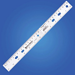 Линейка пластик. 30см прозрачная 210284, см/дюймы,