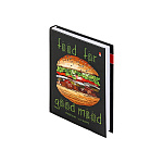 Блокнот-престиж А6 160л FOOD IN BLACK, 3-160-002/46, тверд. обл., клетка