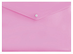 Конверт на кнопке Бюрократ Pastel Розовый -PKPAST/PINK A4 пластик 0.18мм