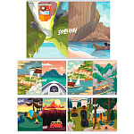 Тетрадь А5 48л Путешествие по городам, 48-1819, двойная обложка, клетка