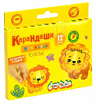 Карандаши восковые 12цв Каляка-маляка 11мм КВКМ12-Д толстые, круглые 3+