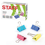 Зажимы  д/бумаг 51мм цветные 12шт (упак) 225160 (230л),