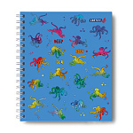 Тетрадь А5 48л спир клетка Осьминожки, пластик. обл, ТЕТ48-003_000802