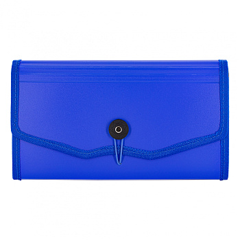 Папка-картотека Alingar, 12отд, AL12823 синяя на пуговице, 26*14см