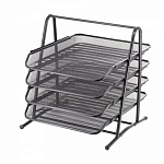 Лоток для бумаг Alingar 4х секц. горизонт., AL13308 металл черный