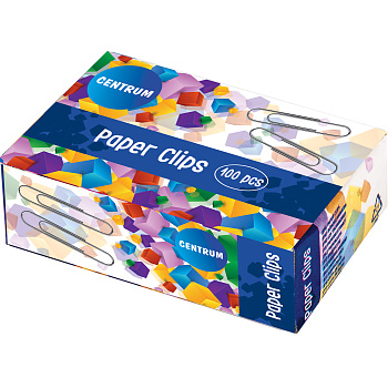 Скрепки 33мм 100шт никелированные  CENTRUM 80058