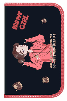 Пенал 1 секц. Schoolformat Аниме Девочка, 190х115 картон