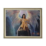 Алмазная мозаика 30х40 см Девушка-ангел M-10586 частичная выкладка, стразы разного размера, картонная упаковка