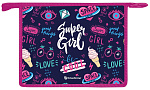 Папка д/тетрадей 1 отд. А4 Schoolformat SUPER GIRL 325х230х55 молния пластик д/девочек ПТПМА4-СРЛ