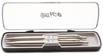 Набор ручка шариковая+карандаш механический SILVER ICE 80535, металл
