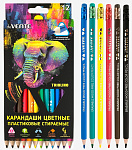 Карандаши цветные deVENTE. Triolino. Erase 5022550 стираемые, 12 цв, 2М, трёхгранные, пластиковый корпус, с ластиком