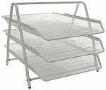 Лоток д/бумаг inФОРМАТ 3х секц. белый, IF-PT3-WT, горизонт., металл. сетка