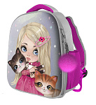Рюкзак каркасный 2отд, 2 карм Centrum ''Девочка и котята'', 90459