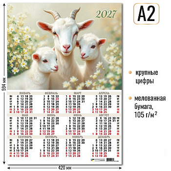 Календарь настенный 2027г А2 Символ года 10187