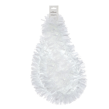 Мишура 200х10см, ПЭТ, Белая, 26-333