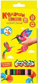 Карандаши акварельные 12цв Каляка-Маляка КАКМ12