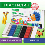Пластилин  6цв Brauberg 120гр 106435 стек Brauberg