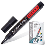 Маркер  перманентный круглый наконечник Черный 3мм Contract 150465 Brauberg