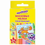 Восковые мелки утолщенные Юнландия, 24 цв., 227291 трехгранные