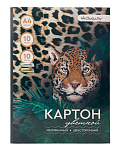 Картон цветной А4 10л, 8 цв + зол + сер, ПандаРог Дикие тропики, 15-5878, двусторонний