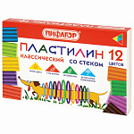 Пластилин 12цв Пифагор 180гр стек, 106675