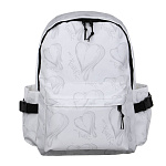 Рюкзак подростковый ClipStudio. Молочный, (576-076) 1 отд., 4 карм.(1 на спинке), бок.утяж., светоотр.принт, 42х30х14см,