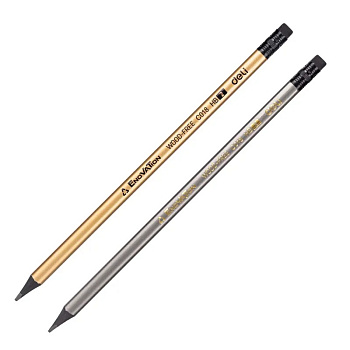 Карандаш ч/г Deli Enovation, EC018-HB 3-гран. с ластиком