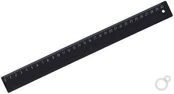Линейка пластиковая 30см черная Workmate 15-0750 непрозрачная