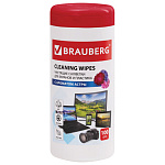 Салфетки д/экранов Brauberg 100шт 511689