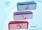 Пенал-косметичка BASIR Единорог 2отд 20*9*4см MC-4657