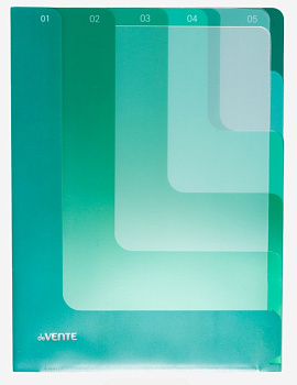 Папка-уголок 5 отделений deVENTE. Degrade, 3074410, мятная