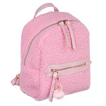 Рюкзак мини ''Барашек'' 254-697, ClipStudio 28х23х12см, 1 отд., 1 карм., иск.мех с печатью, иск.кожа, брелок - помпон. розовый