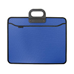 Папка-портфель пластик А3 4отд син PR3-ZO4-B молн