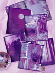 Тетрадь 48 л. А5 кл. скреп. офс. LOREX LILAC, LXCBCL-LC, мелов. картон, soft touch, выб. УФ-лак, блестки