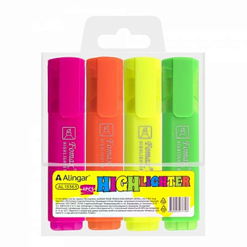 Набор текстовыд 4цв 1-5мм Alingar AL13363 неон