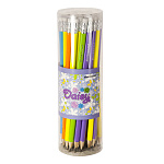 Карандаш чернографитный HB с ластиком schoolФОРМАТ Daisy КЧ-DA-НВ трехгранный