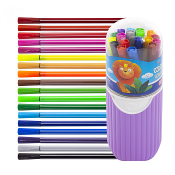 Фломастеры 18цв Yalong Вертушка, YL211818-18, тубус, вент. колп.