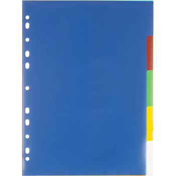 Разделитель листов А4 5цветов Attache, 347860, пластиковый