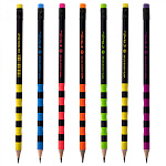 Карандаш ч/гр, Yalong Черное/неон, HB, дерево, YL231318, с ластиком