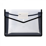 Конверт на кнопке А4 прозрачная/черная 450мкм Alingar AL11156/bk