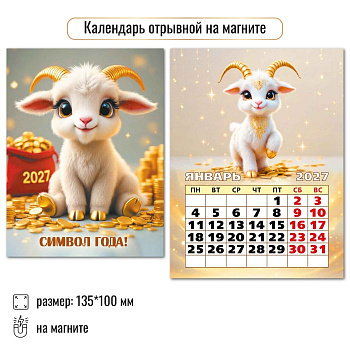 Календарь 2027г отрывной на магните Символ года 13,5*10см 10329