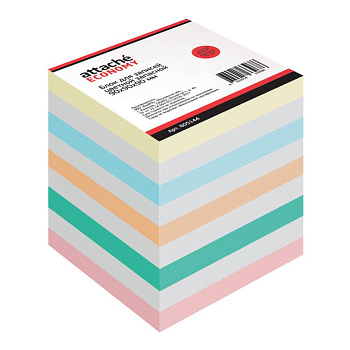 Блок д/записей цветной 9*9*9см Attache, 605144 непроклеенный