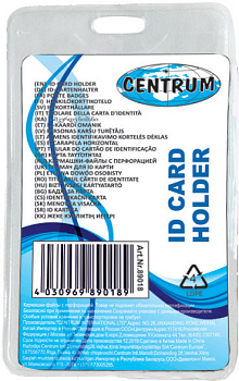 Бейдж 103*60 мм вертик ПВХ прозрачный 89018 Centrum