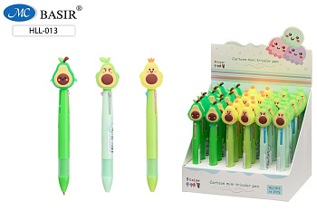 Ручка шариковая 3-х цветная, Авокадо, HLL-013 автоматическая