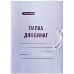 Папка с завязками 440г мелованный картон белая Дело 257304,