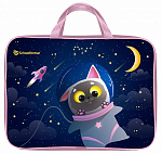 Папка д/труда с ручкой А4 Schoolformat SPACE CAT (ПТРТМР-СПК) 330х265х60 полиэстер синий д/девочек